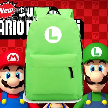 

new design Super mario brothers LUIGI Green nylon backpack Luigi concept retro game fans daily use backpacks NB063
