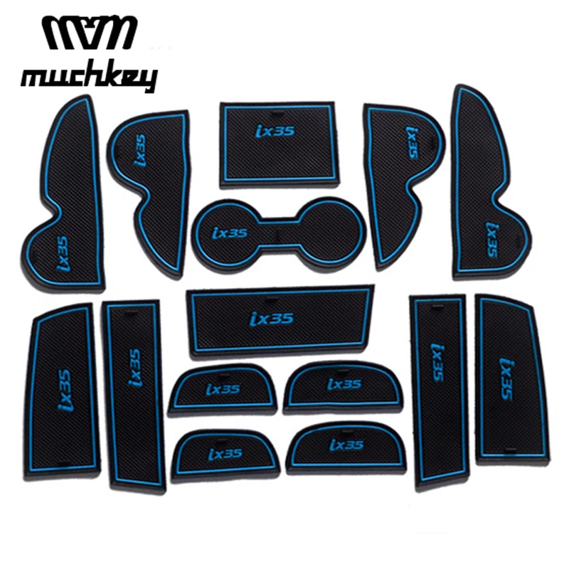 

For Hyundai IX35 2009-2012 2013 2014 2015 Car Stying New Rubber Non-Slip Mats Interior Door Pad Cup Mats 15Pcs Auto Accessories