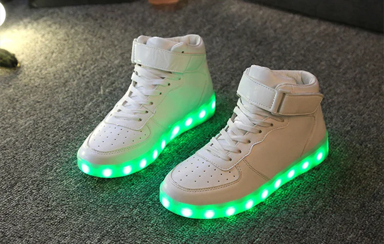 7 ipupas/Новинка; обувь со светодиодной подсветкой; модная детская обувь с высоким берцем; Светящиеся кроссовки для девочек и мальчиков;