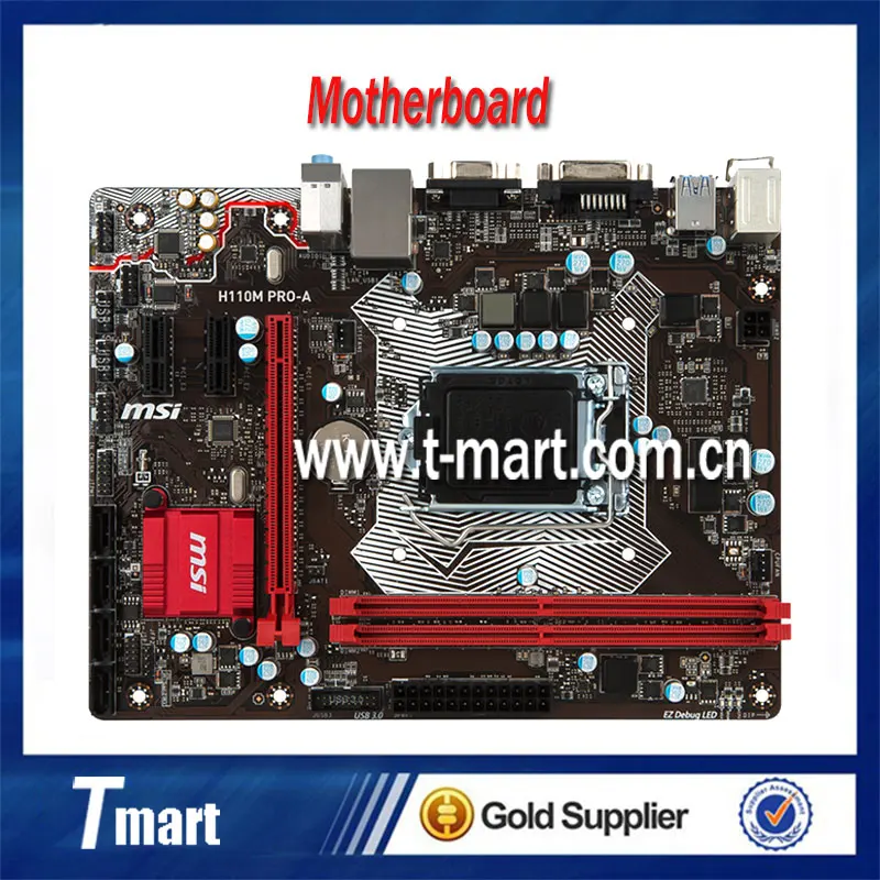 100% Working Desktop Motherboard MSI H110M PRO-A System Board Fully Tested And Perfect Quality g31 775 ddr2 integrated board 945g 100% tested perfect quality