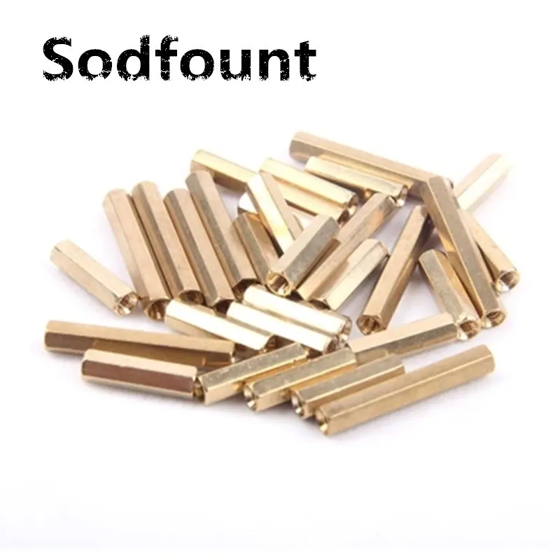 100PCS/LOT M3 Hex Screw M3 Female Hexagonal Brass PCB Standoffs Spacers Screw M3*5/6/7/8/9/10/11/12/13/14/15/16/17/18/20-50mm