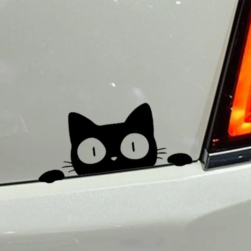 

Vinyl Car Sticker Funny Adorable Cat Cartoon Pet Lover Gas Fuel Tank Cap Cover for Car Truck SUV Window Bumper Decarations
