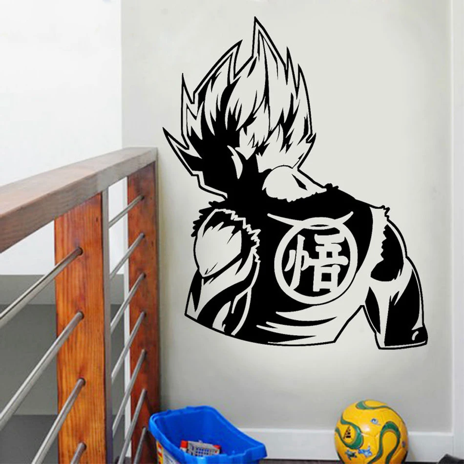 Мультяшные виниловые наклейки на стену Goku наклейка силуэт Vegeta Super Anime Sticker s Wukong