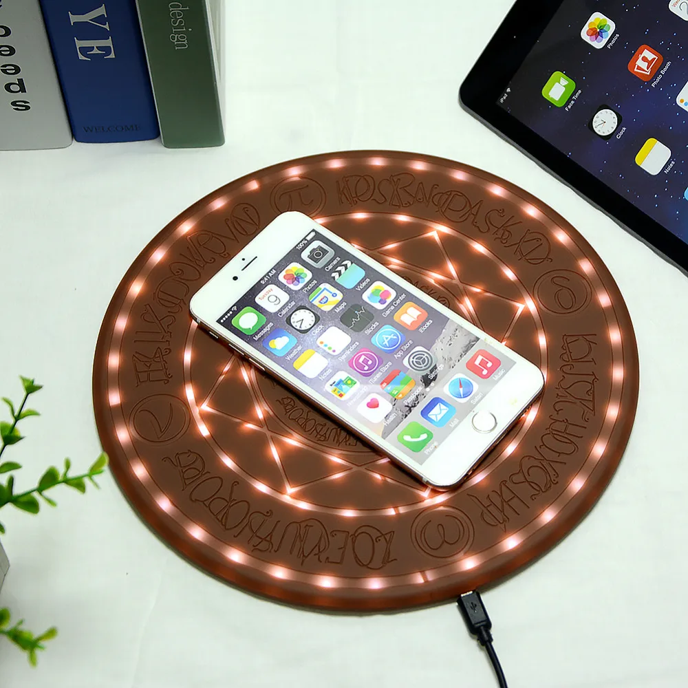 

Glowing Magic Array Wireless Charger 10W Magic Circle Qi Wireless Universal Fast Charger Charging Pad with Box support dropship