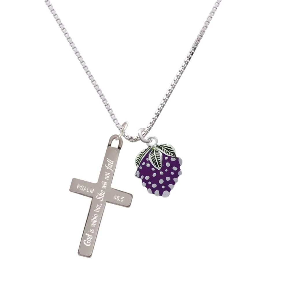 Grapes - She will not Fall - Cross Necklace