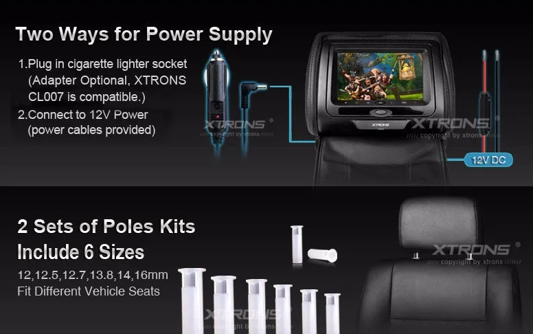 Discount 2x7" Black Headrest Car Monitor with DVD Function & USB SD FM Transmitter IR Transmitter & 2 IR Headphones (Beige&Grey Optional) 5 Discount 2x7" Black Headrest Car Monitor with DVD Function & USB SD FM Transmitter IR Transmitter & 2 IR Headphones (Beige&Grey Optional) 5