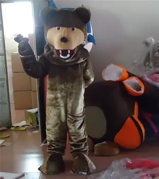 

Animal Brown Bear Mascot Christmas Fierce Bear Costume Christmas Birthday New Year Party Fancy Dress Free Shipping