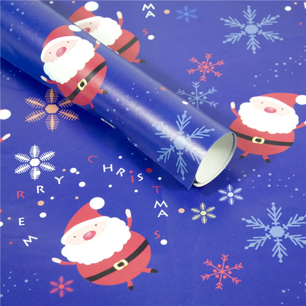 New Arrive Christmas Wrapping Paper Gift Present Tree Santa Wrap Decorative Xmas Party Roll Packing paper Home Decor - Цвет: C