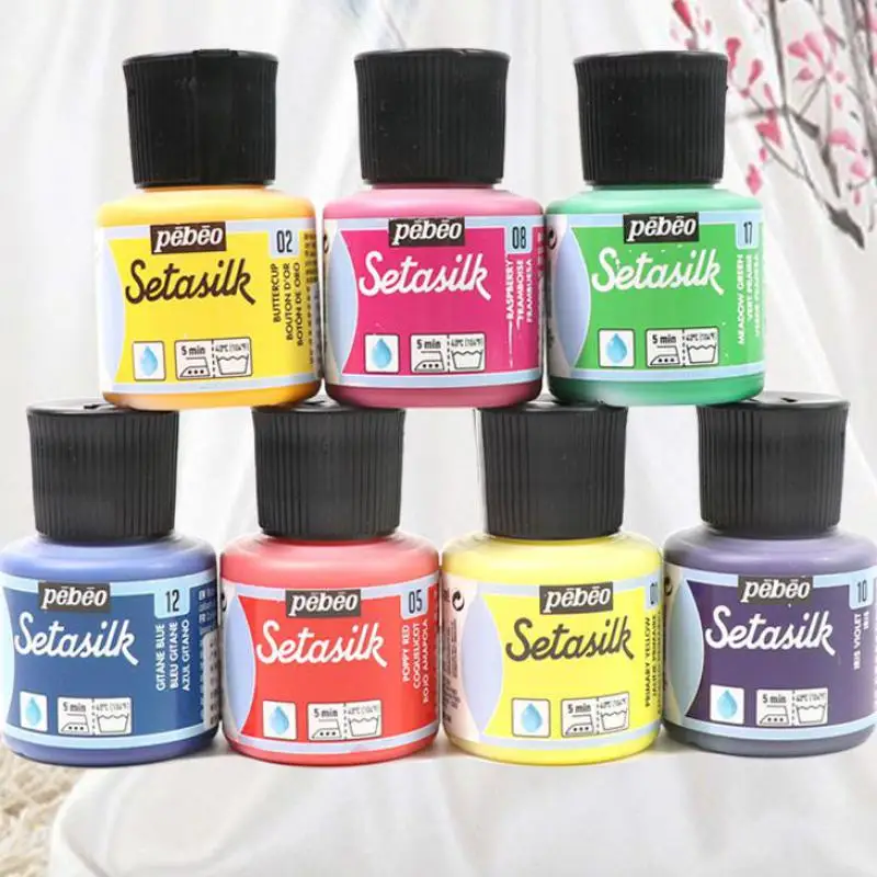 

France Imported 19 colors Silk Pigments Textile Diy Hand paint Decorative Creative 45ml Water based Professional waterproof