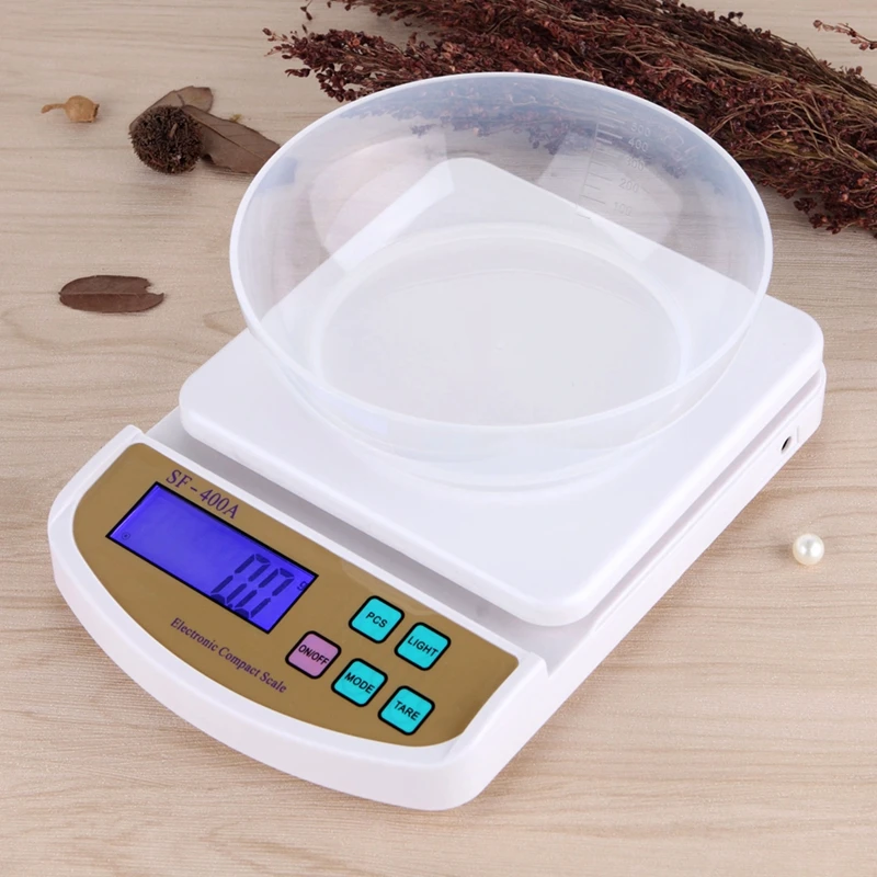 Balanças de Cozinha Contagem de Piso Compacto de Bancada Digital Lcd Eletrônica Gram Scale Food Diet Pesar Balance Azul Backlit Big 5 kg 0.1g - Image 5