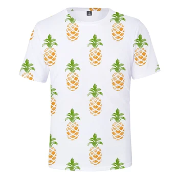 

Rholycrown Full Fruits 3D T-shirt Men/women Summer Short Sleeve 3D Print many pineapples boys/girls 3D casual t shirt Clothes