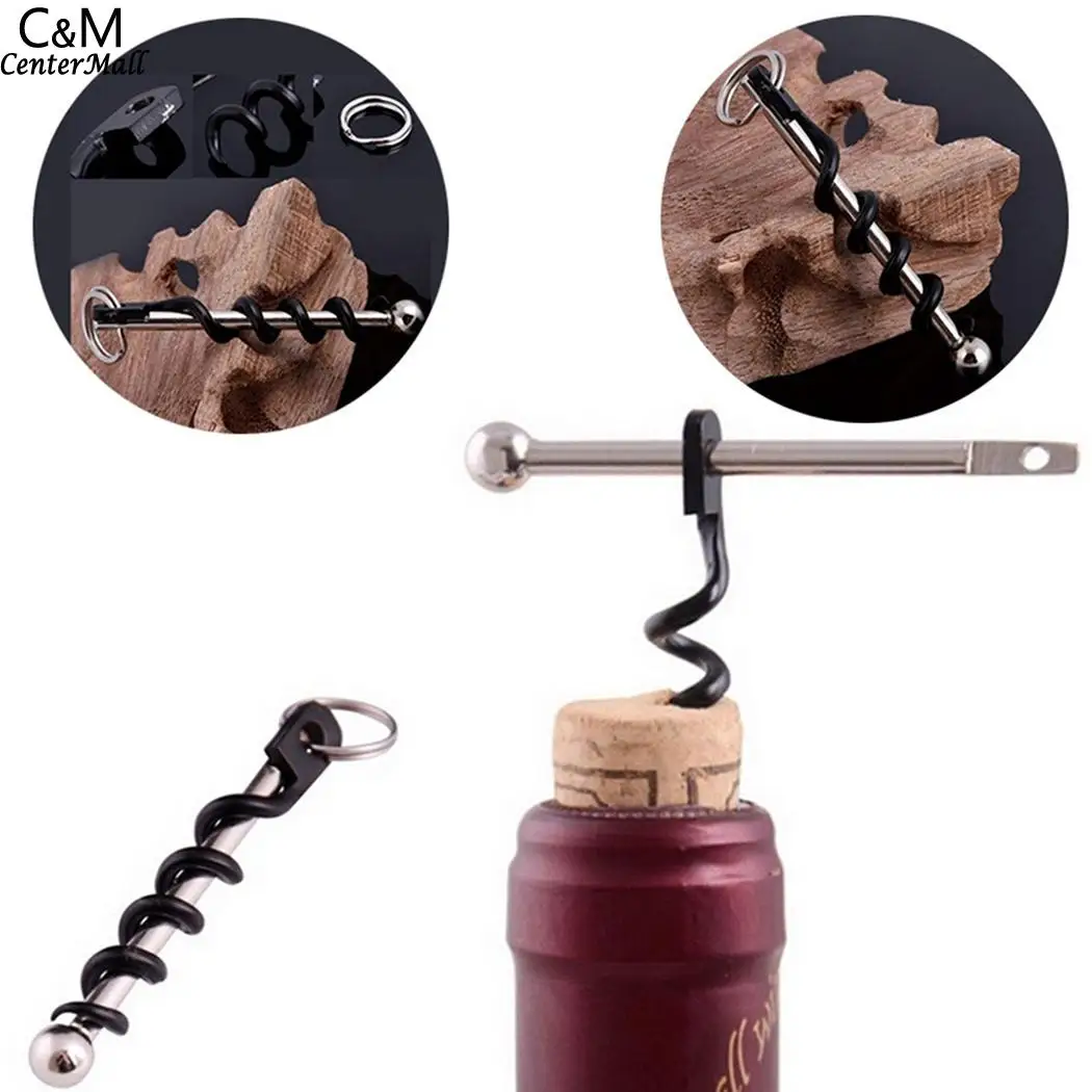 3 Tool 5 Wine Corkscrew Pocket inches Steel cm Bottle Sports Outdoors 7 Opener Black Cans Stainless | Дом и сад