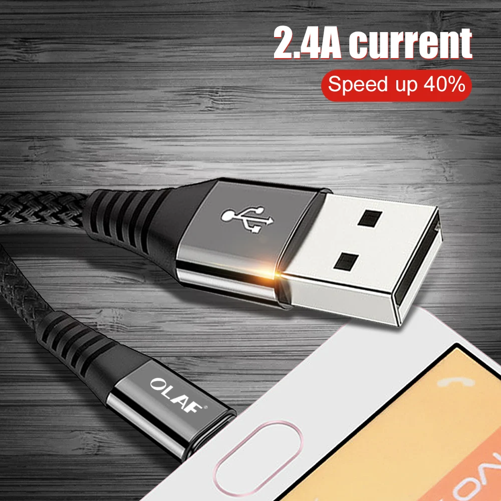 

Olaf usb cable for iphone cable Xs max Xr X 8 7 ipad fast charging cables mobile phone with Indicator light ,Type c usb cable