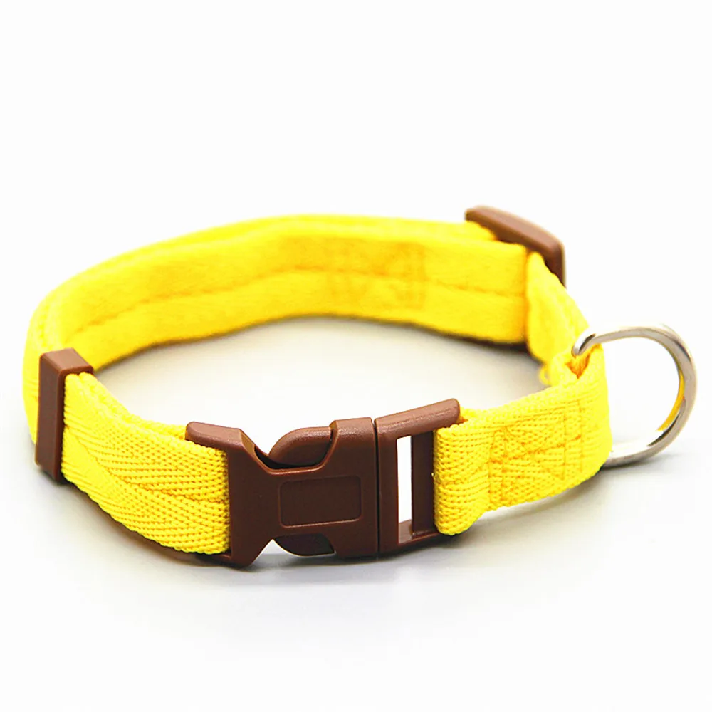 Pet Classic Solid Color Dog Collar Collection Regular Collars Seatbelts