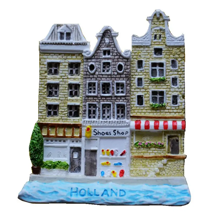 

Netherlands Shops Hand-Painted Aromatherapy Cold Porcelain 3D Fridge Magnets Travel Souvenirs Refrigerator Magnetic Sticker