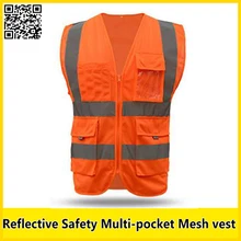 SFvest оранжевый светоотражающий жилет сетки multi-жилет карман безопасности со светоотражающими полосками сетки жилет безопасности, Спецодежда