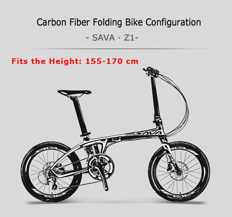 Sale Sava Folding Bike 20 Inch Folding Bicycle Foldable Carbon Folding Bike 20 Inch With Shimano 105 22 Speed Mini Compact City Bike 14