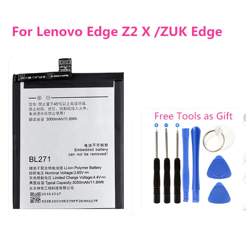 BL271 Phone Lithium Replacement Battery 3050mAh Built-in Batterij for For Lenovo ZUK Edge Z2 X batteries+Free Tools
BL271 Phone Lithium Replacement Battery 3050mAh Built-in Batterij for For Lenovo ZUK Edge Z2 X batteries+Free Tools