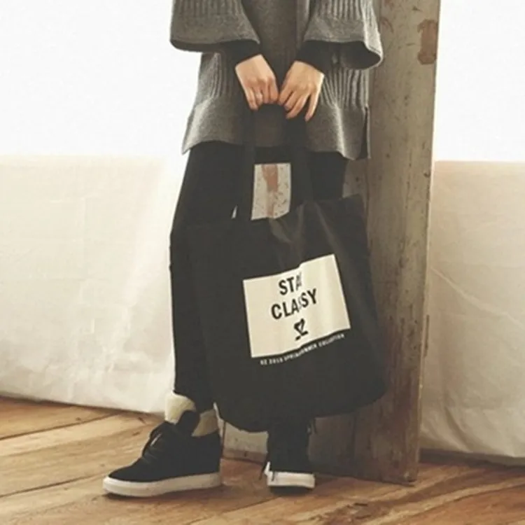 

2019 women Canvas Casual Letter print Tote Large Capacity Shoulder Bags for girls handbag with zipper female shopping bags