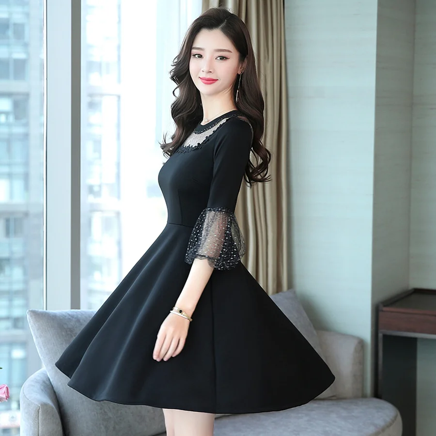 2019 Винтаж Chic Черное кружево пикантные Мини платья новые летние 4XL плюс Размеры