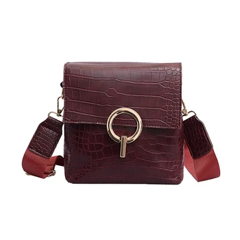 

Crossbody Bags For Women Vintage Wide Straps Ladies Leather Shoulder Bag Female Small Messenger Bag
