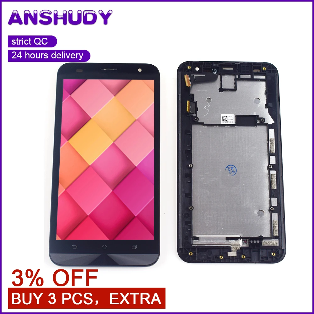 

ZE550KL LCD Display Touch Screen Digitizer Assembly Frame For Asus Zenfonre 2 Laser ZE550KL Display Screen Z00LD
