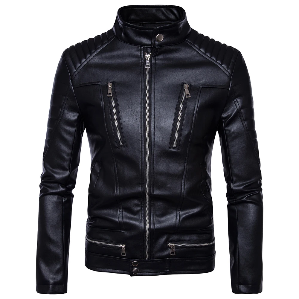 

Herobiker Motorcycle Jackets Men PU Leather Jacket Vintage Retro Racing Zipper Biker Punk Casual Coats Motorcross Windproof Coat