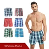 5 uds ropa interior para hombre Boxers pantalones cortos de algodón Casual Sleep Underpants calidad Plaid holgado cómodo Homewear Striped Arrow Panties ► Foto 2/6