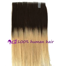 T1b/#613Tape Hair Extension Brazilian Virgin Remy Human Hair Silk Straight Skin Weft Ombre 2 Tone Blonde Tape In Hair Extension