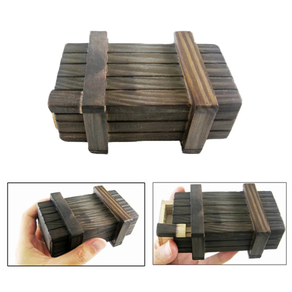 

Kids Wooden Magic Secret Box with Drawer Wood Magic Secret Drawer Compartment Puzzle Brain Teaser Toys