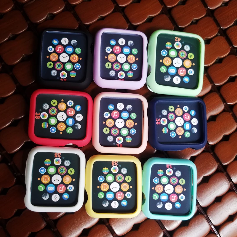 Новый цветной ультратонкий Ударопрочный Мягкий силиконовый чехол для Apple Watch iWatch