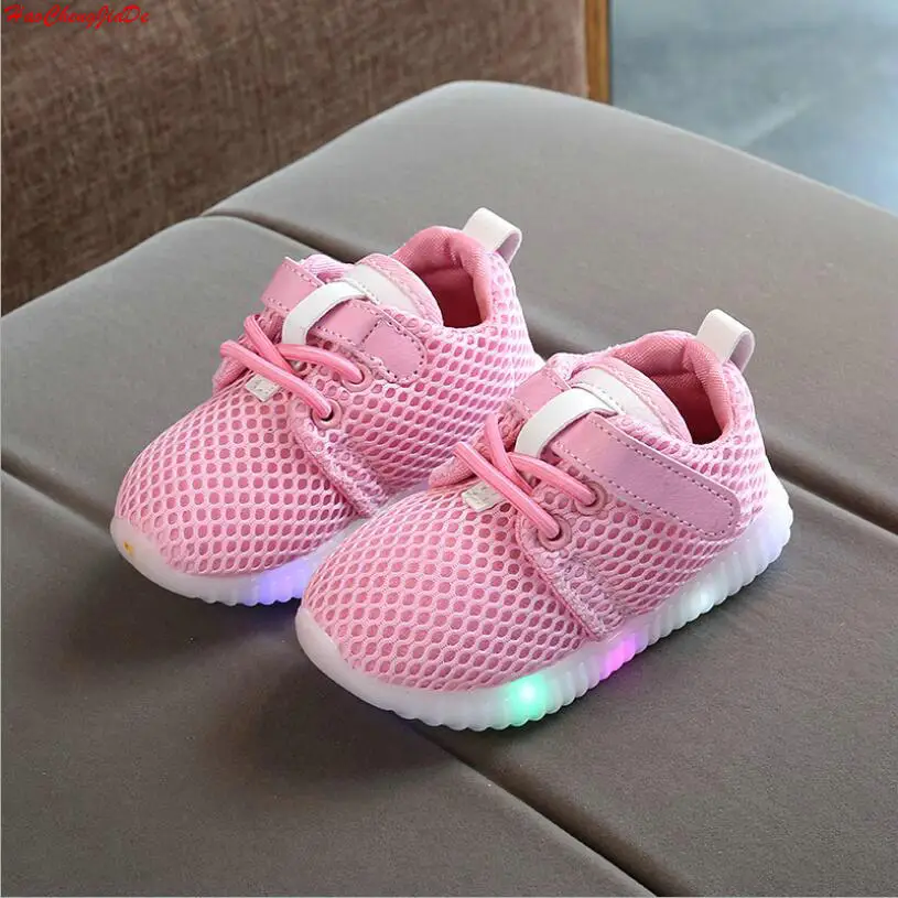 

Kids Shoes 2018 New Fashion Children Shoes With Light Led Luminous Glowing Sneakers Baby Toddler Boys Girls Shoes LED EU 21-30