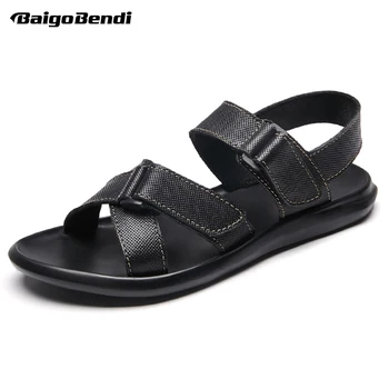

US 6-11 Light Weight Casual Mens' Sandals Summer Man Driving Car Shoes Hook Loop Slides Beach Shoes Nonslip