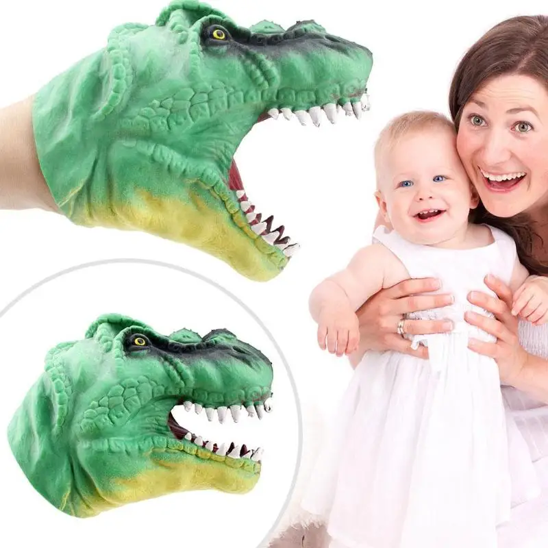 

Funny Soft Dinosaur Hand Puppet Figure Toys Tyrannosaurus Gloves Children Toy Head Hand Puppet Figure Gloves Toys for Children
