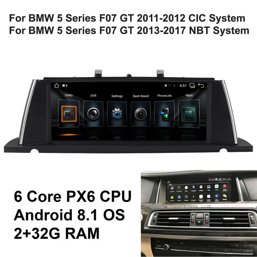 

COIKA 6 Core CPU Android 8.1 System Car Multimedia Recorder For BMW F07 GT 2011-2017 GPS Navi BT WIFI Google IPS Touch 2+32G RAM