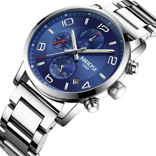 NIBOSI Relogio Masculino часы мужские модные повседневные водонепроницаемые кварцевые Военные Спортивные часы из нержавеющей стали мужские часы s часы - Цвет: D
