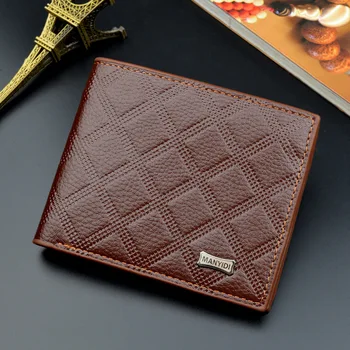 

New Style Men Short Wallets Men's Casual Wallet Multifunctional Coin Purse Three Fold Purse Embossed Money Bag Card Holder.