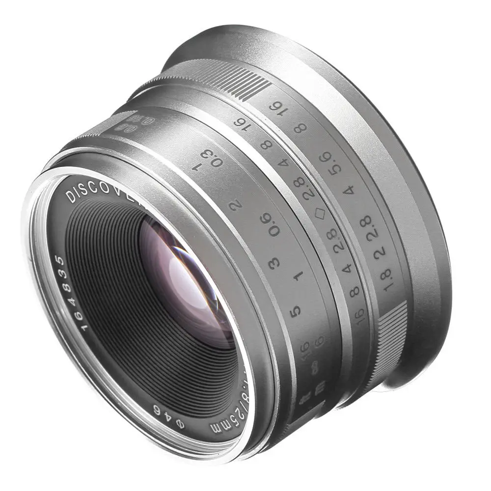 25 мм F/1,8 Prime объектив ручной фокусировки MF для sony E-mount A6500 A6300 NEX-3 NEX-3N/3R/C3/F3K A7 A7II A7R A7RII A7S серебристый черный