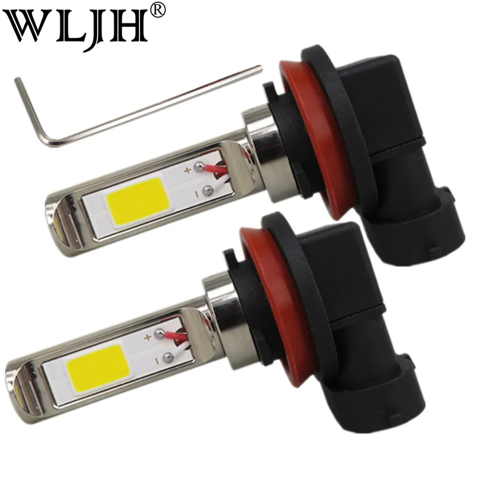 WLJH 2pcs 30W 700lm Car Light H8 H11 H9 COB LED Bulbs Styling Automobiles Driving Fog Lamp Bulb 9V 30V Golden Yellow|car light|light h8h8 h11 |