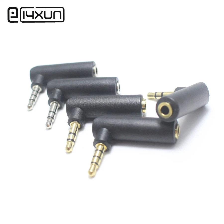 

1Pcs Gold / nickel 3.5mm 3 / 4 Pole Right Angle Female to Male Audio Stereo Plug L Shape Jack Adapter Connector