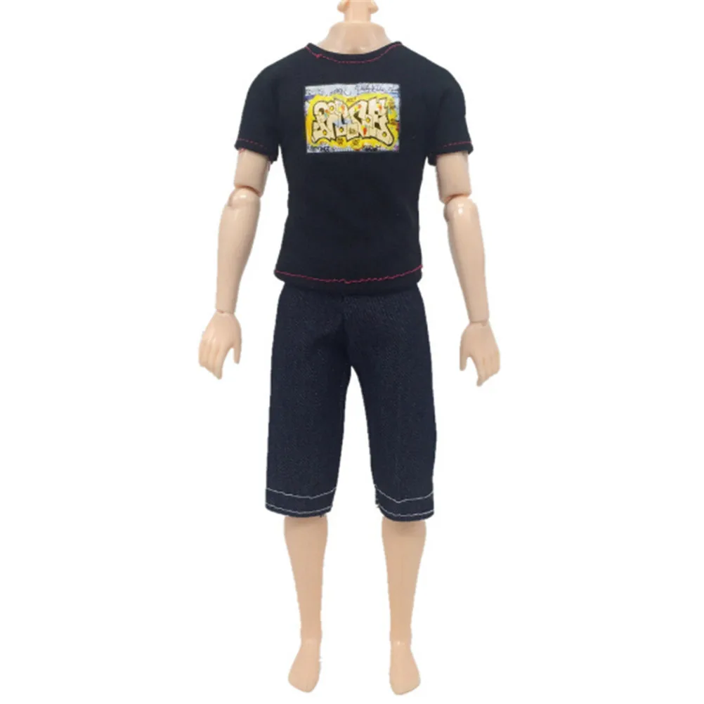 Одна штука кукла повседневная одежда футболка брюки Летняя одежда Короткие штаны Одежда для Кена смешанный стиль для младенца аксессуары для куклы Кена - Цвет: 2