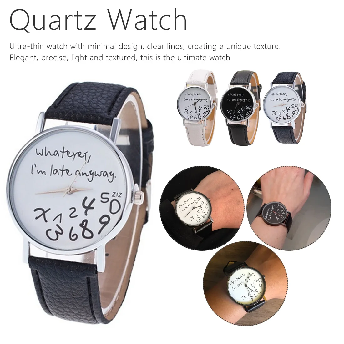 

New 2018 Popular Women Casual Watch ladies Leather Watches Woman Sport Wristwatch simple female Clock Hours black