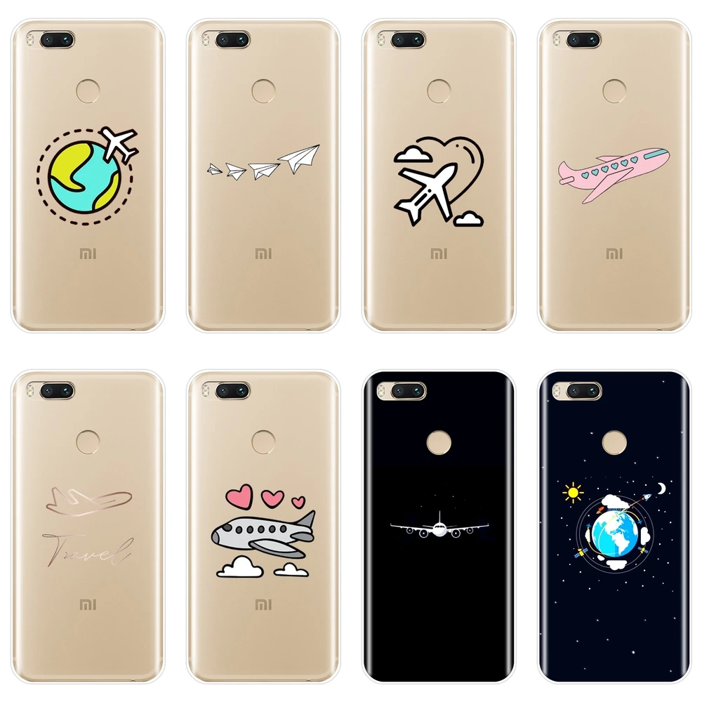

Airplane Star Travel Phone Case Silicone For Xiaomi Mi A1 A2 8 Lite SE Soft Back Cover For Xiaomi Mi 5 5C 5S 5X 6 6X Plus Case