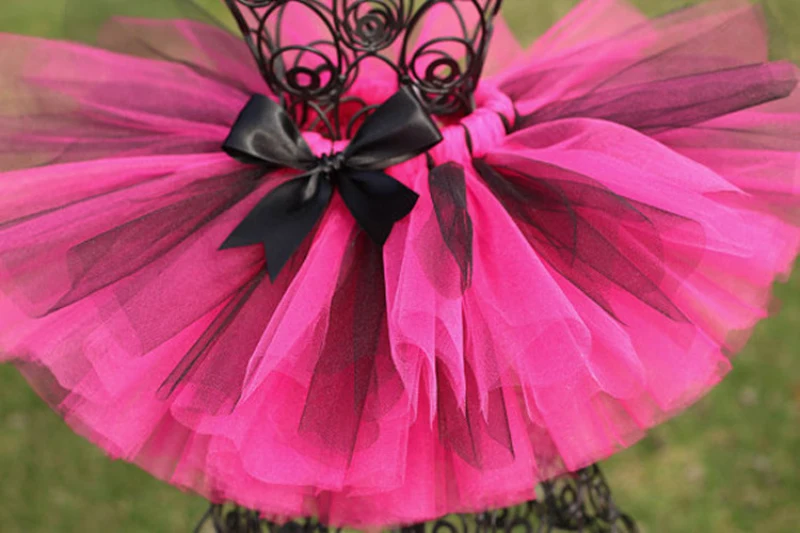 Infant Toddler Pink and Black Tutu, Birthday Tutu, Party Tutu, Size infant to 2T2