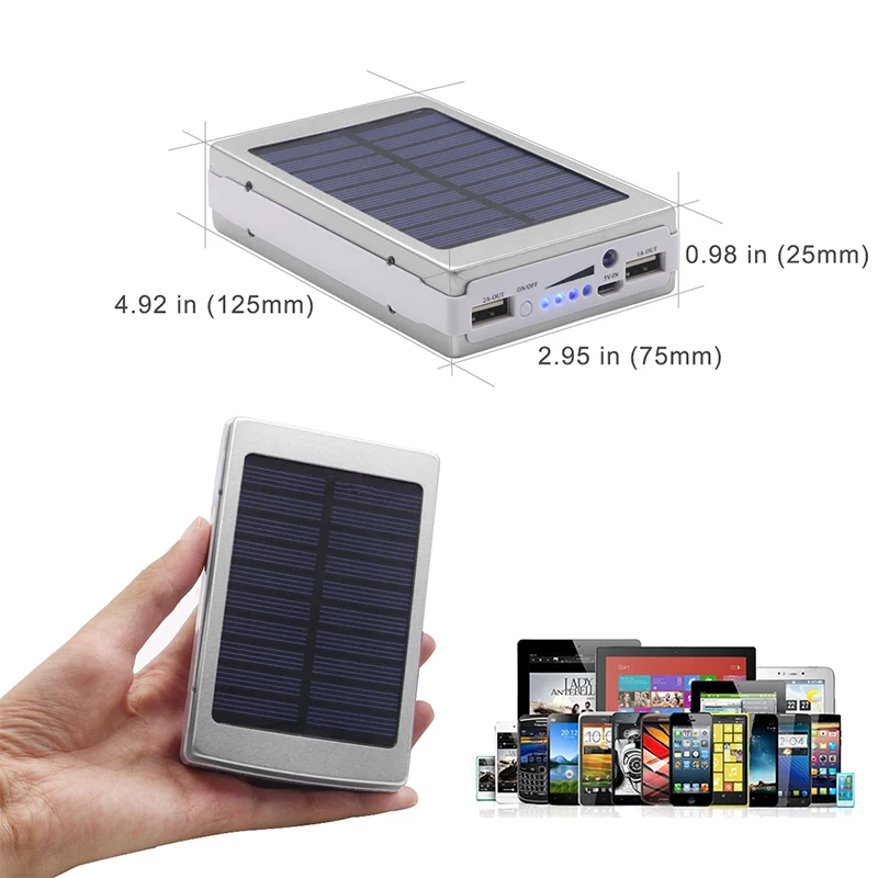 New Power Bank 10000mah Solar With LED External Battery Technology Portable Charger PowerBank For iphone X Samsung Note 8 Xiaomi