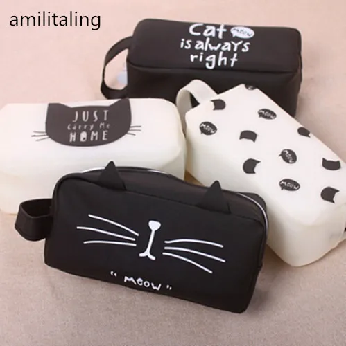 

New Cat Super Big Case Silicon Gel Cute School Pen Bag yey-552