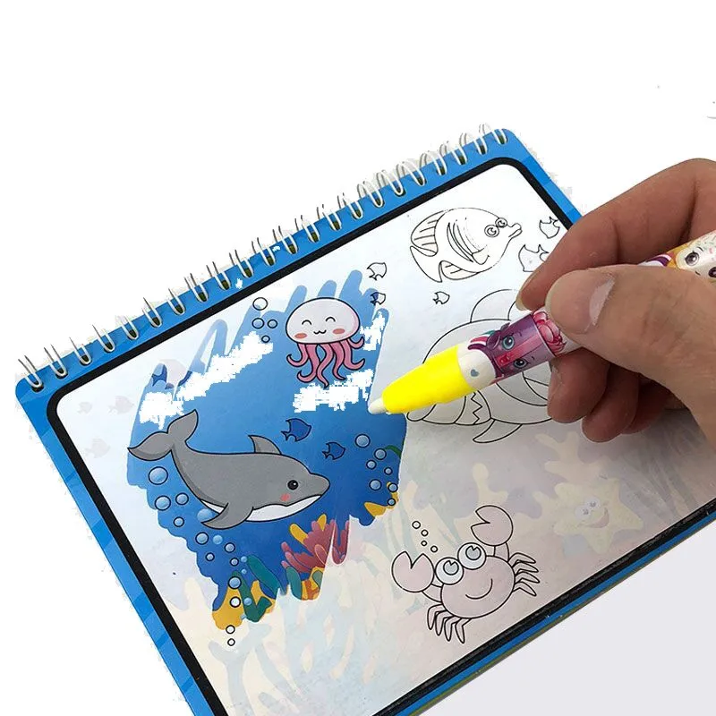 

4 Color Education Magic Water Drawing Book Coloring Book Doodle with Magic Pen Drawing Toys Painting Board Juguetes for Kids Boy
