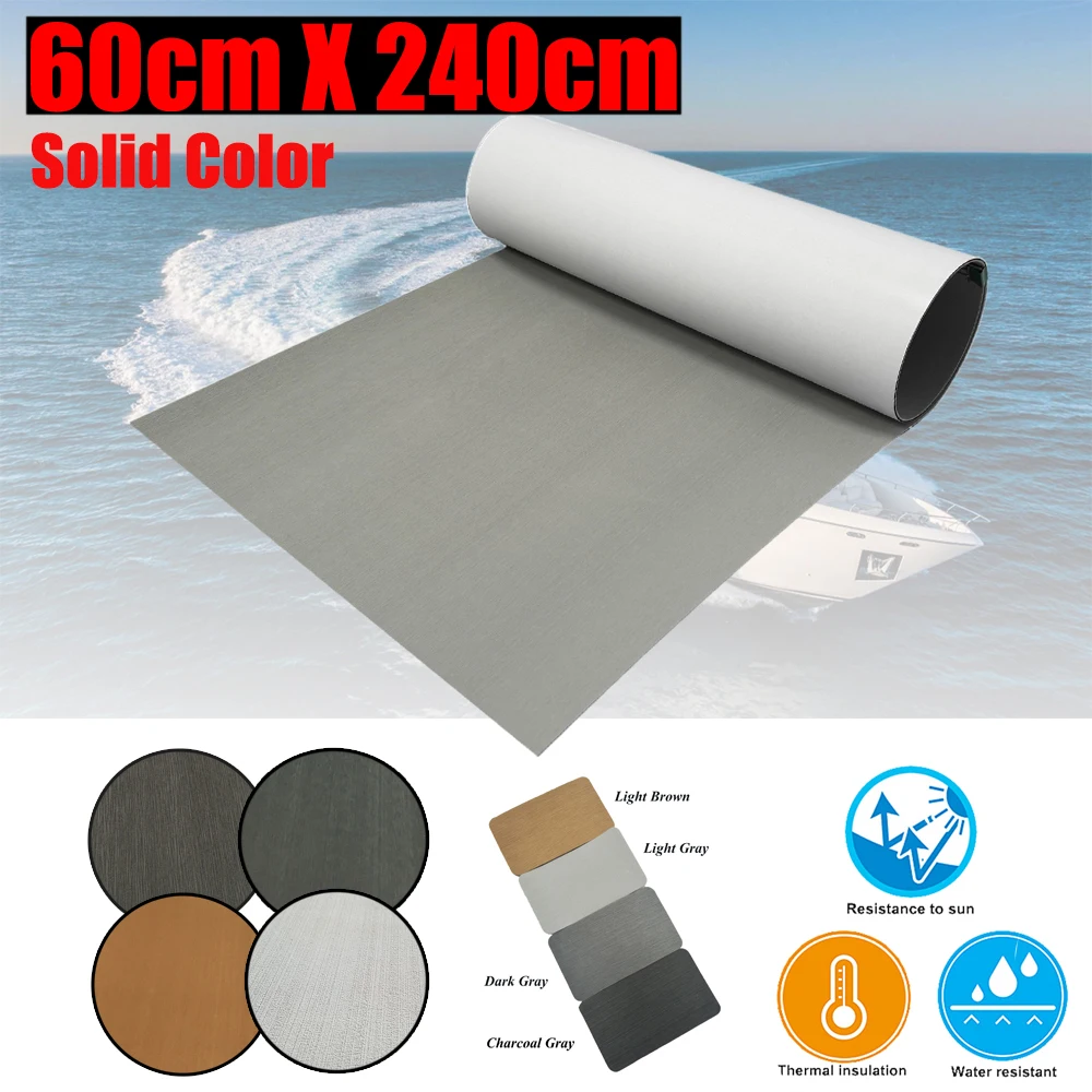 

EVA Foam Faux Teak Decking Sheet For Boat 60cm Brown or Gray Marine Self Adhesive Floor Mat Anti Slip Boats Carpet Accessories