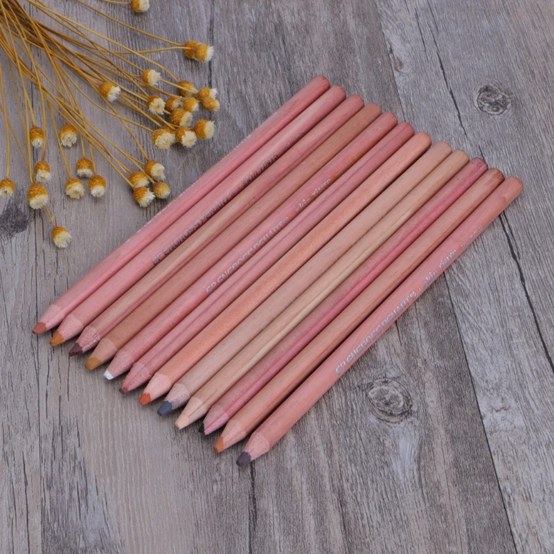 

12Pcs Professional Soft Pastel Pencils Wood Skin Tint Pastel Colored Pencil