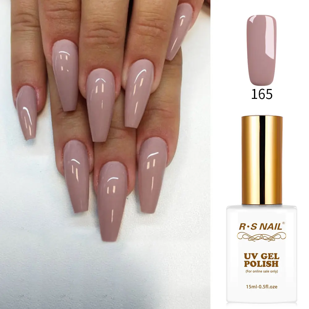 RS Nail № 165 УФ светодиодный Гель-лак для ногтей гель-Лаки Французский маникюр esmalte permanente Soak Off unhas de Гель-лак 15 мл - Цвет: 165